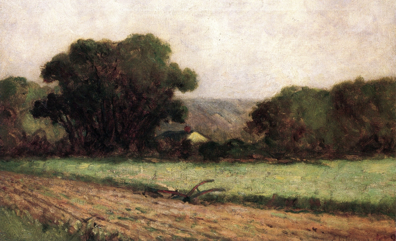 Plow in the Field, vintage artwork by Edward Mitchell Bannister, 12x8" (A4) Poster