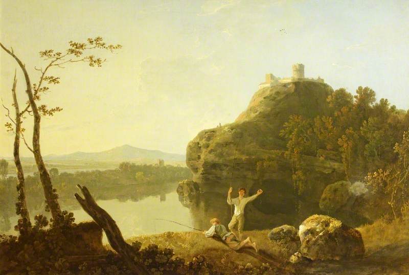 Dolbadarn Castle on a Summer Evening, vintage artwork by Richard Wilson, R. A., 12x8" (A4) Poster