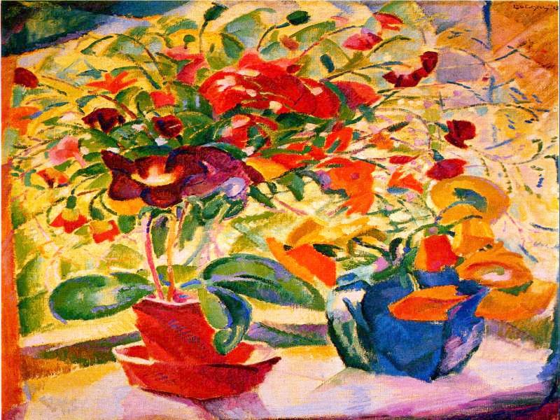Flowers on Windowsill by Leo Gestel,16x12(A3) Poster