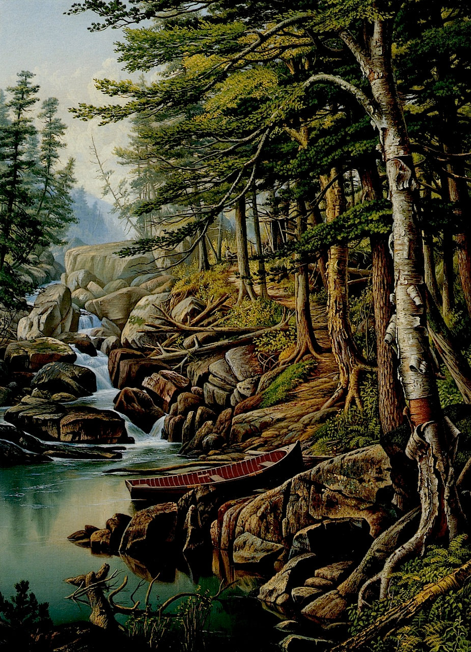 Moose River, Adirondacks, vintage artwork by Levi Wells Prentice, 12x8" (A4) Poster