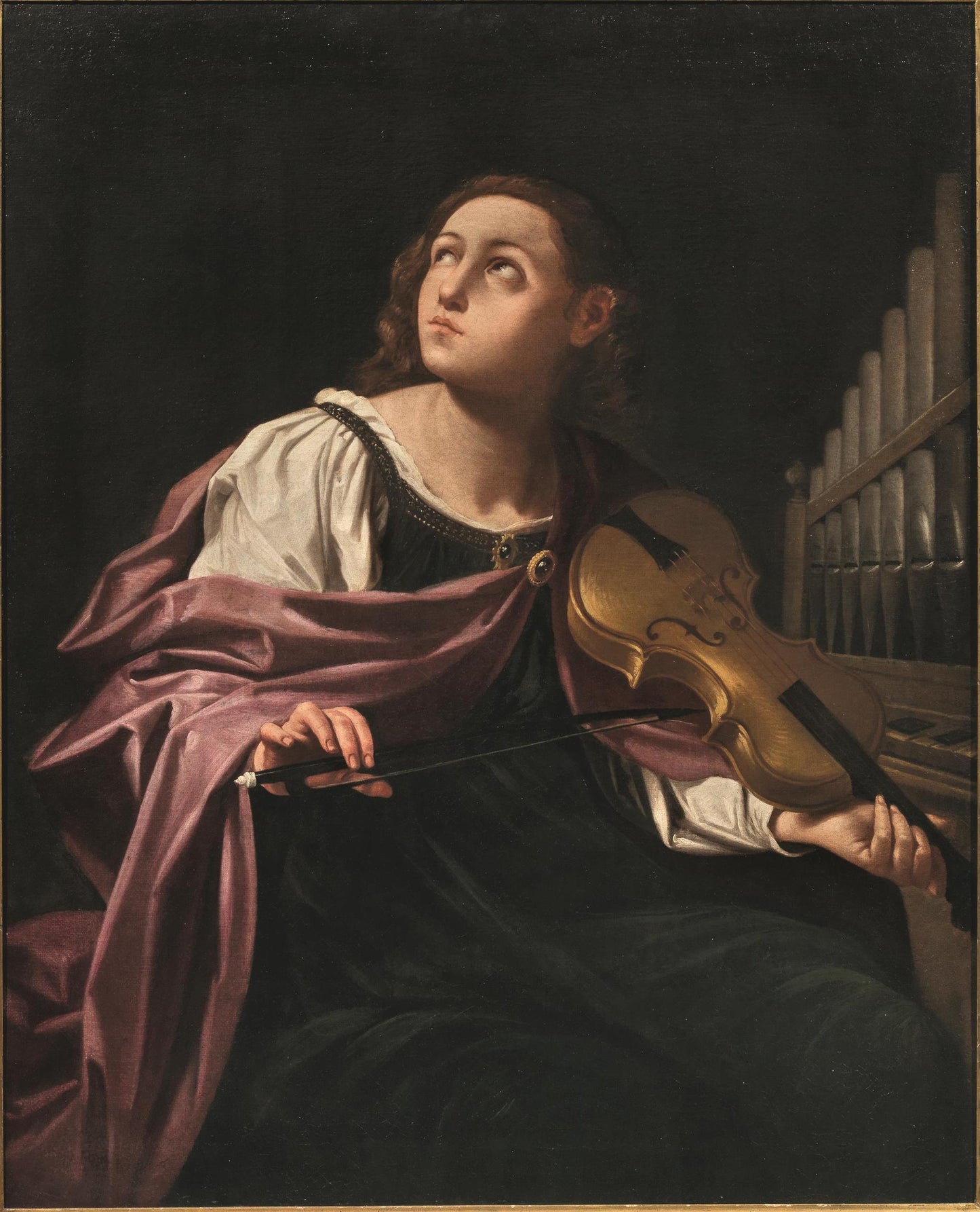 St. Cecilia, vintage artwork by Lorenzo Pasinelli, 12x8" (A4) Poster