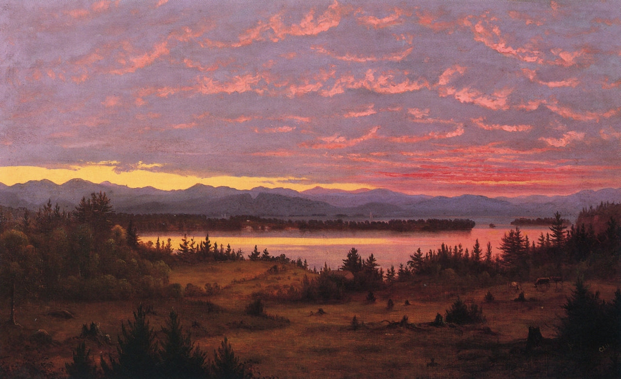 Shelburne Point at Sunset, vintage artwork by Charles Louis Heyde, 12x8" (A4) Poster