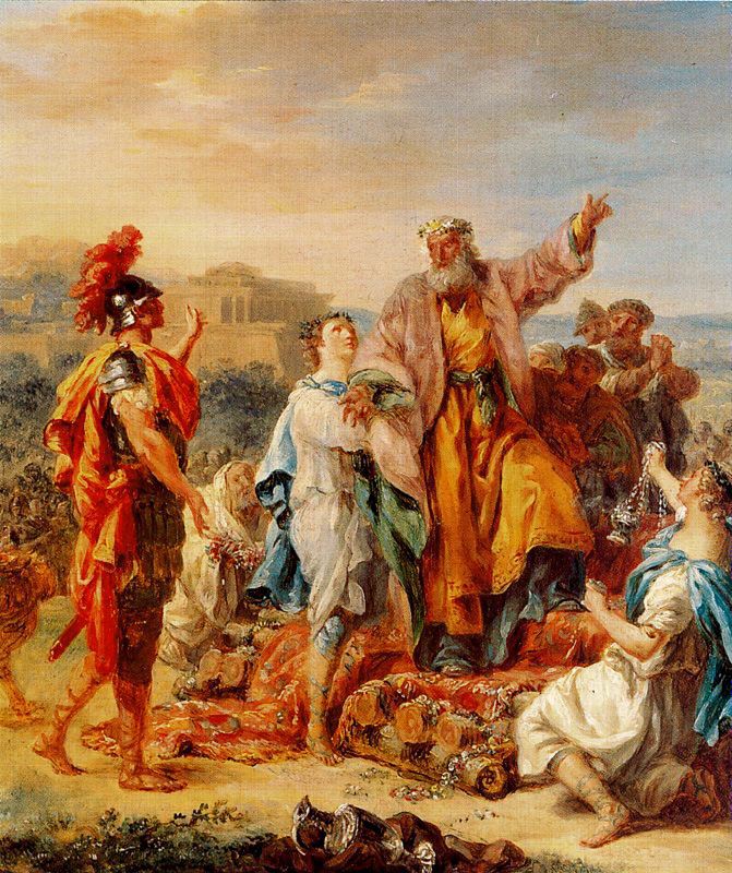 The Death of Kalanos, vintage artwork by Jacques-Antoine Beaufort, 12x8" (A4) Poster