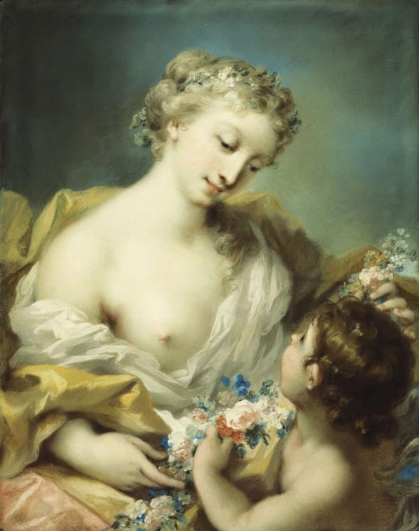 A Personification of Spring, vintage artwork by Rosalba Carriera, 12x8" (A4) Poster