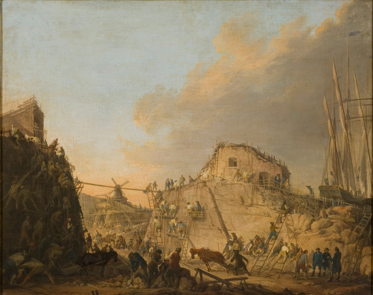 The Dock at Sveaborg, vintage artwork by Elias Martin, 12x8" (A4) Poster