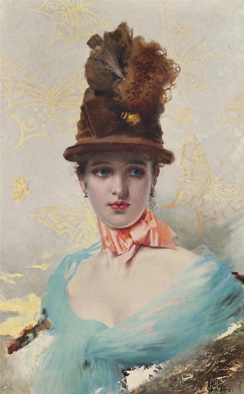 Une elegante by Vittorio Matteo Corcos,A3(16x12")Poster