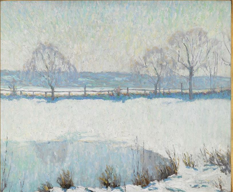 Winter Pool, vintage artwork by Allen Tucker, 12x8" (A4) Poster