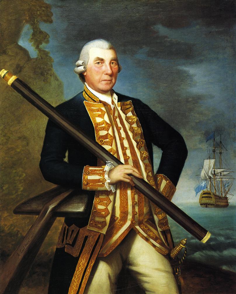 Admiral Richard Kempenfelt, vintage artwork by Ralph Earl, 12x8" (A4) Poster