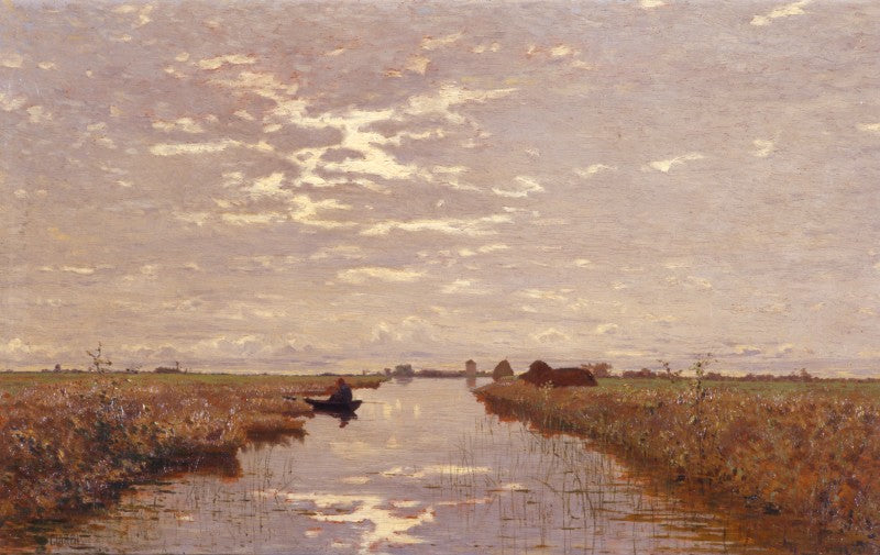 In valle - Laguna veneziana, vintage artwork by Guglielmo Ciardi, 12x8" (A4) Poster