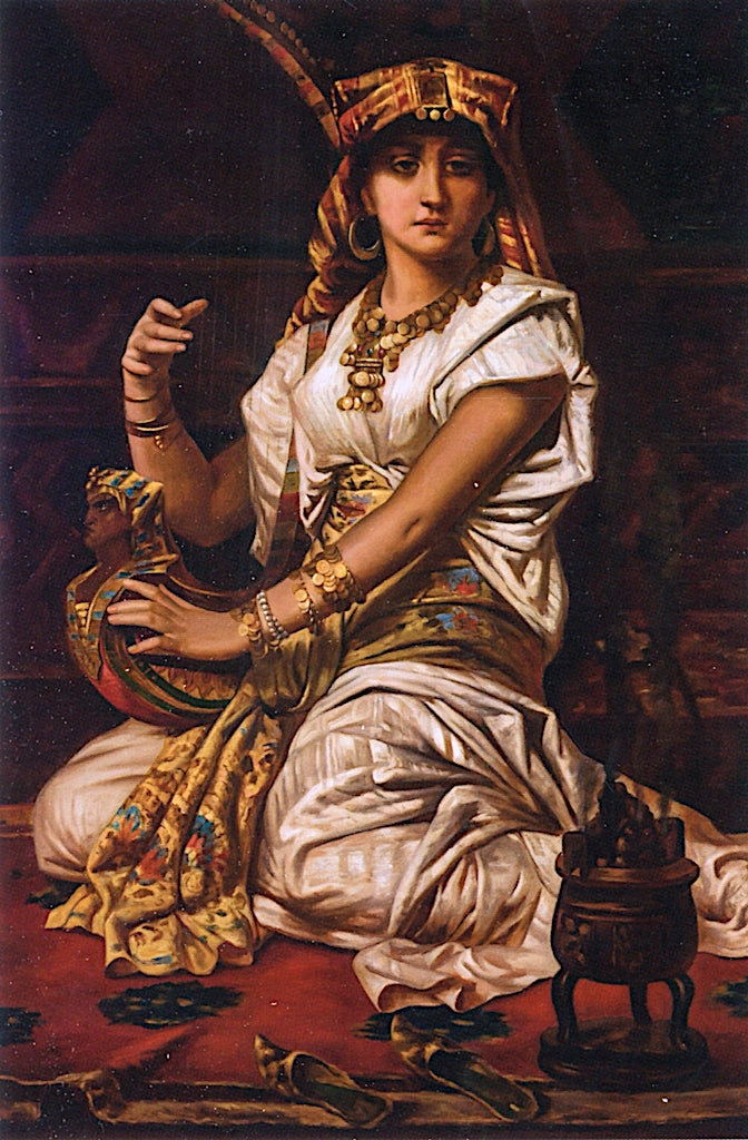 Portrait of an Egyptian Woman, vintage artwork by Nathaniel Sichel, 12x8" (A4) Poster