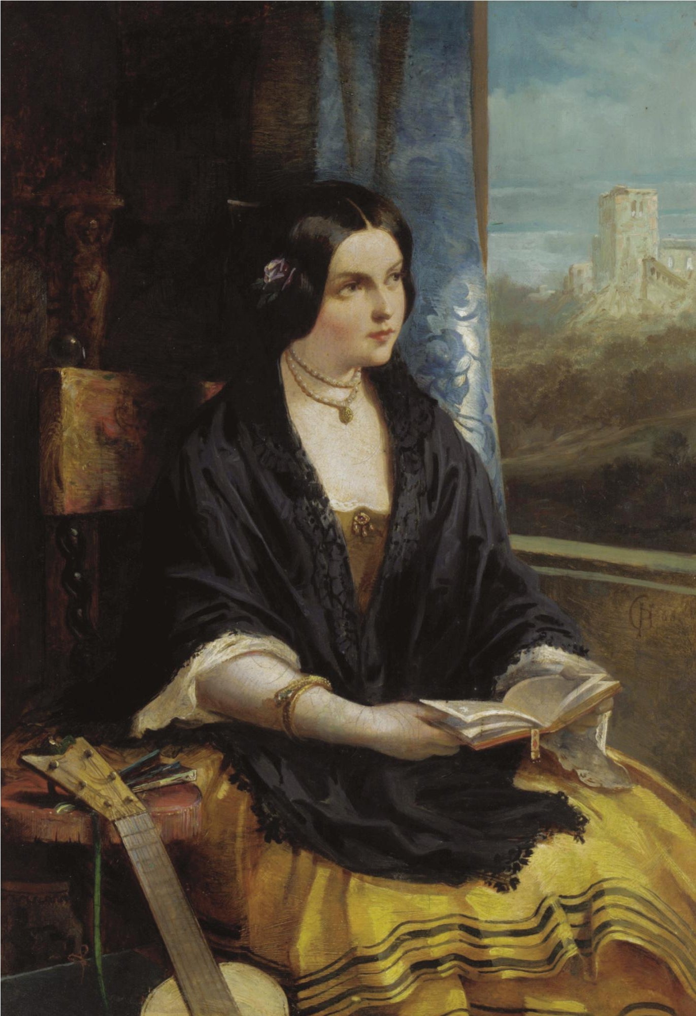 Leisure hours, vintage artwork by Philip Hermogenes Calderon, 12x8" (A4) Poster