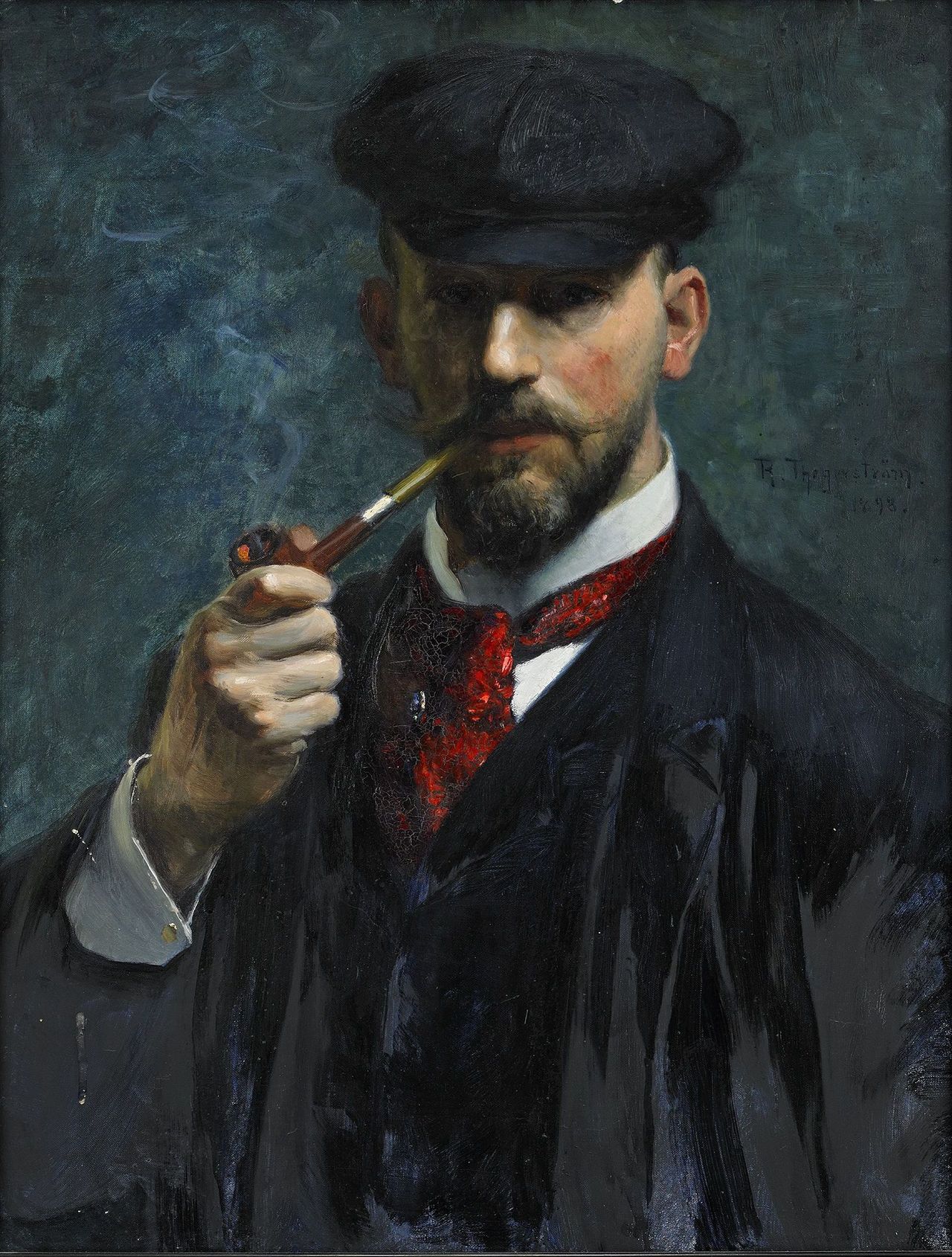 Self-Portrait with Pipe by Robert Thegerstrom,A3(16x12")Poster