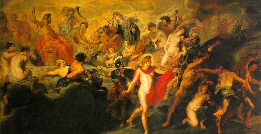The Council of the Gods, vintage artwork by Peter Paul Rubens, 12x8" (A4) Poster
