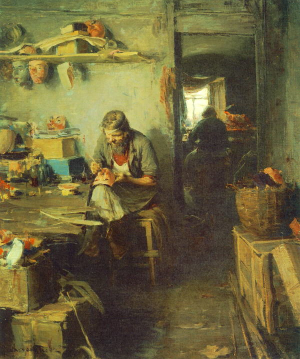 In the Mask Shop by Abram Efimovich Arkhipov,A3(16x12")Poster