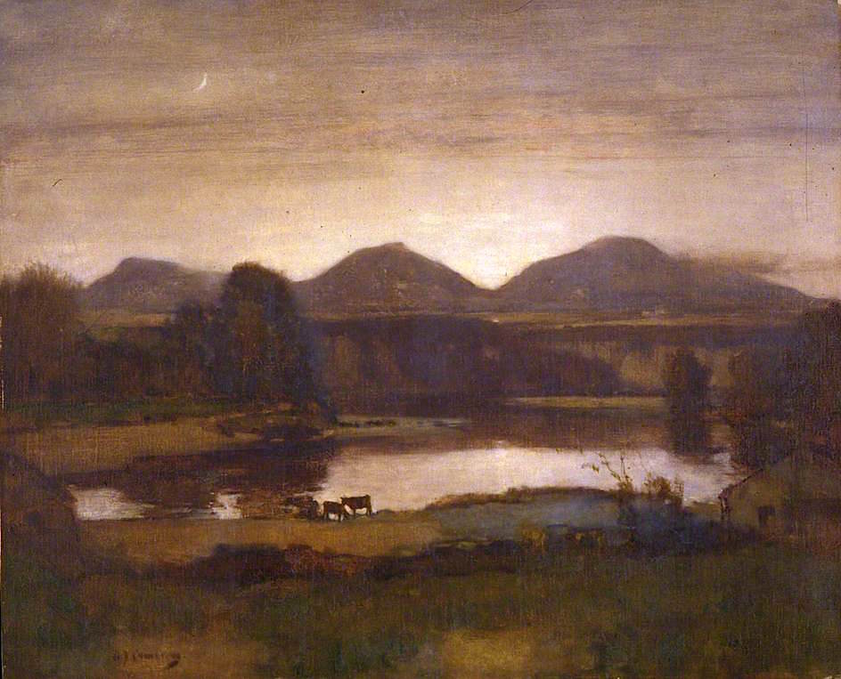 The Eildon Hills, vintage artwork by Sir David Young Cameron, RA, 12x8" (A4) Poster
