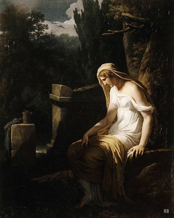 Melancholy, vintage artwork by François-Andre Vincent, 12x8" (A4) Poster