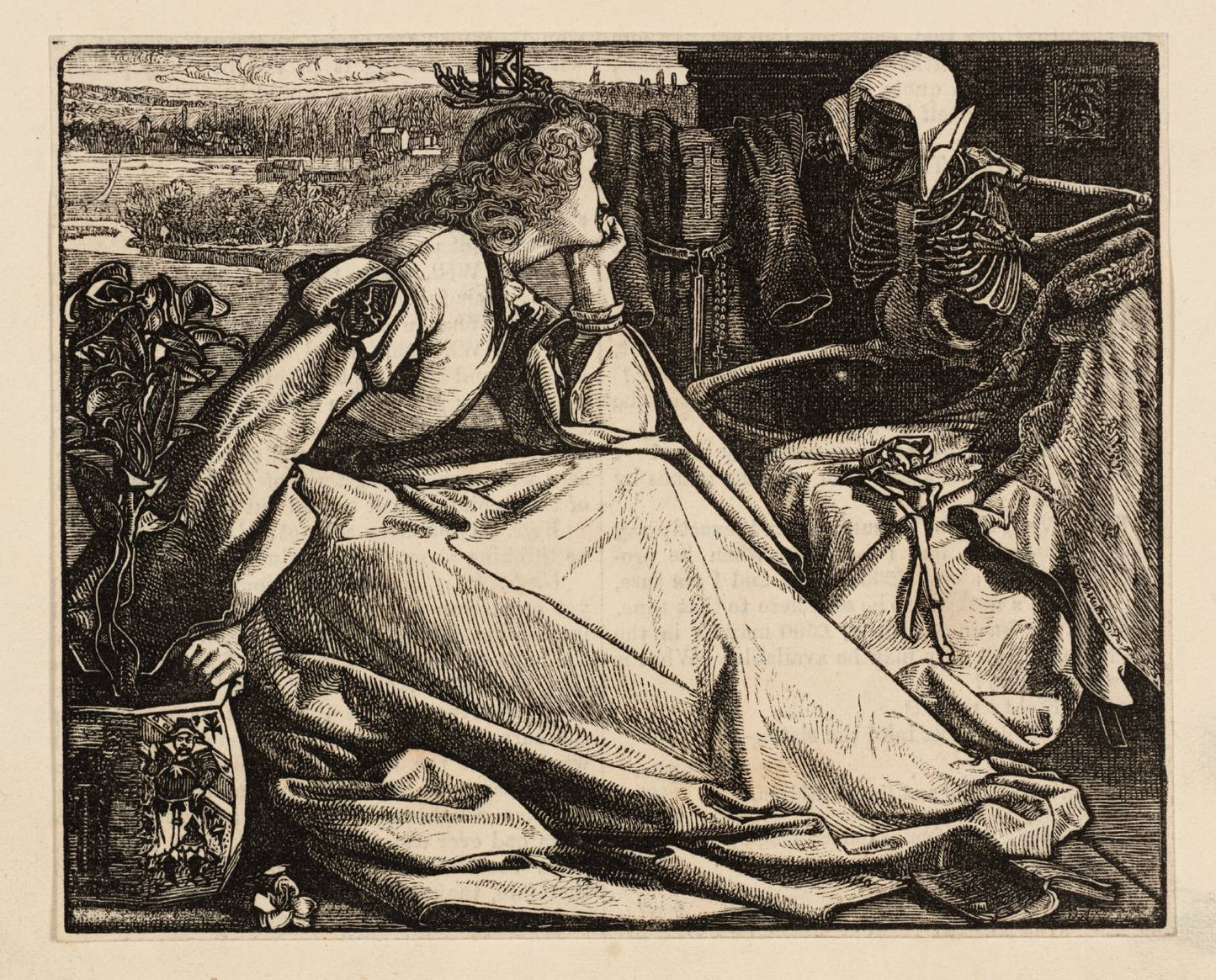 Melancholia, vintage artwork by Anthony Frederick Sandys, 12x8" (A4) Poster