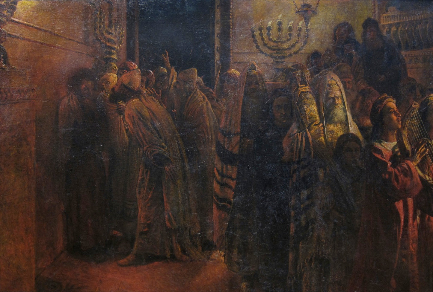 The Sanhedrin Court, vintage artwork by Nikolai Nikolaevich Ge, 12x8" (A4) Poster