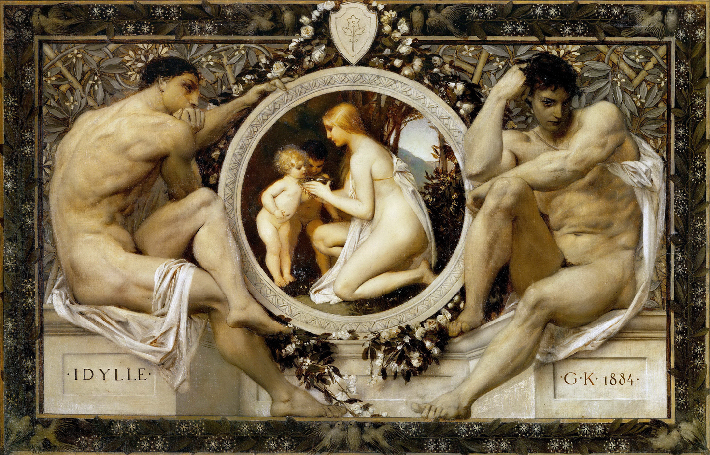 Idylle by Gustav Klimt,A3(16x12")Poster