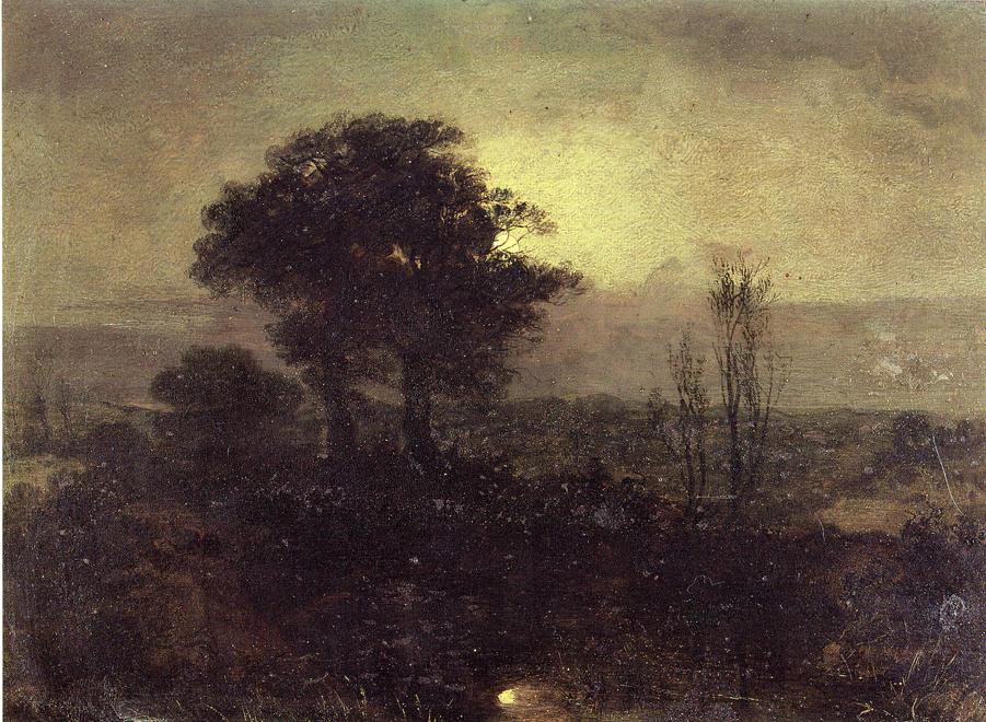 A Moonlight Landscape, vintage artwork by Sir Edwin Landseer, A3 (16x12") Poster Print