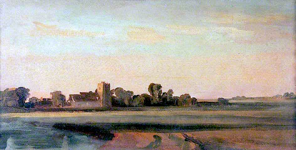 Bray-on-Thames, Berkshire, vintage artwork by Peter de Wint, 12x8" (A4) Poster