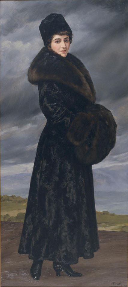 Portrait of Gloria Fabres by Antonio Maria Fabres y Costa,A3(16x12")Poster