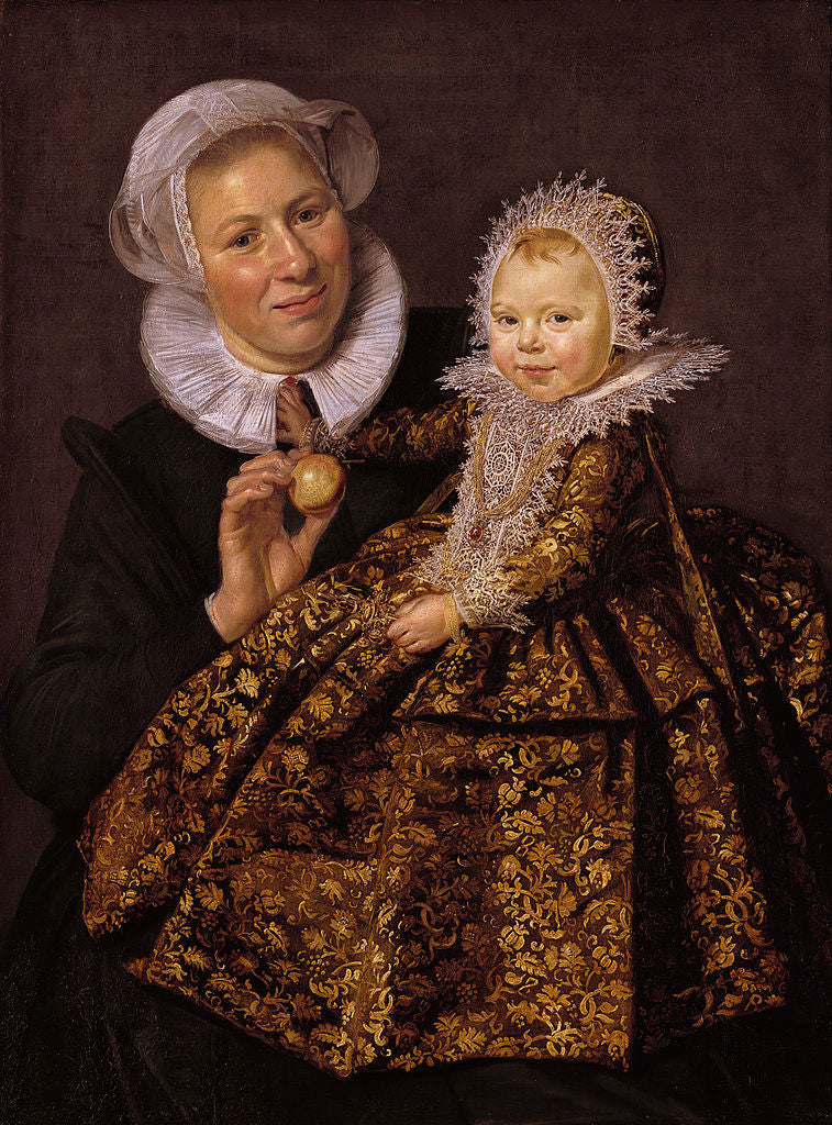 Catharina Hooft with her Nurse, vintage artwork by Frans Hals, 12x8" (A4) Poster