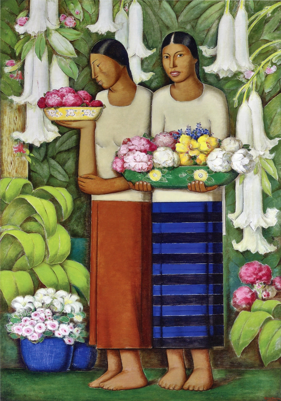 Flores de Mexico, vintage artwork by Alfredo Ramos Martinez, 12x8" (A4) Poster
