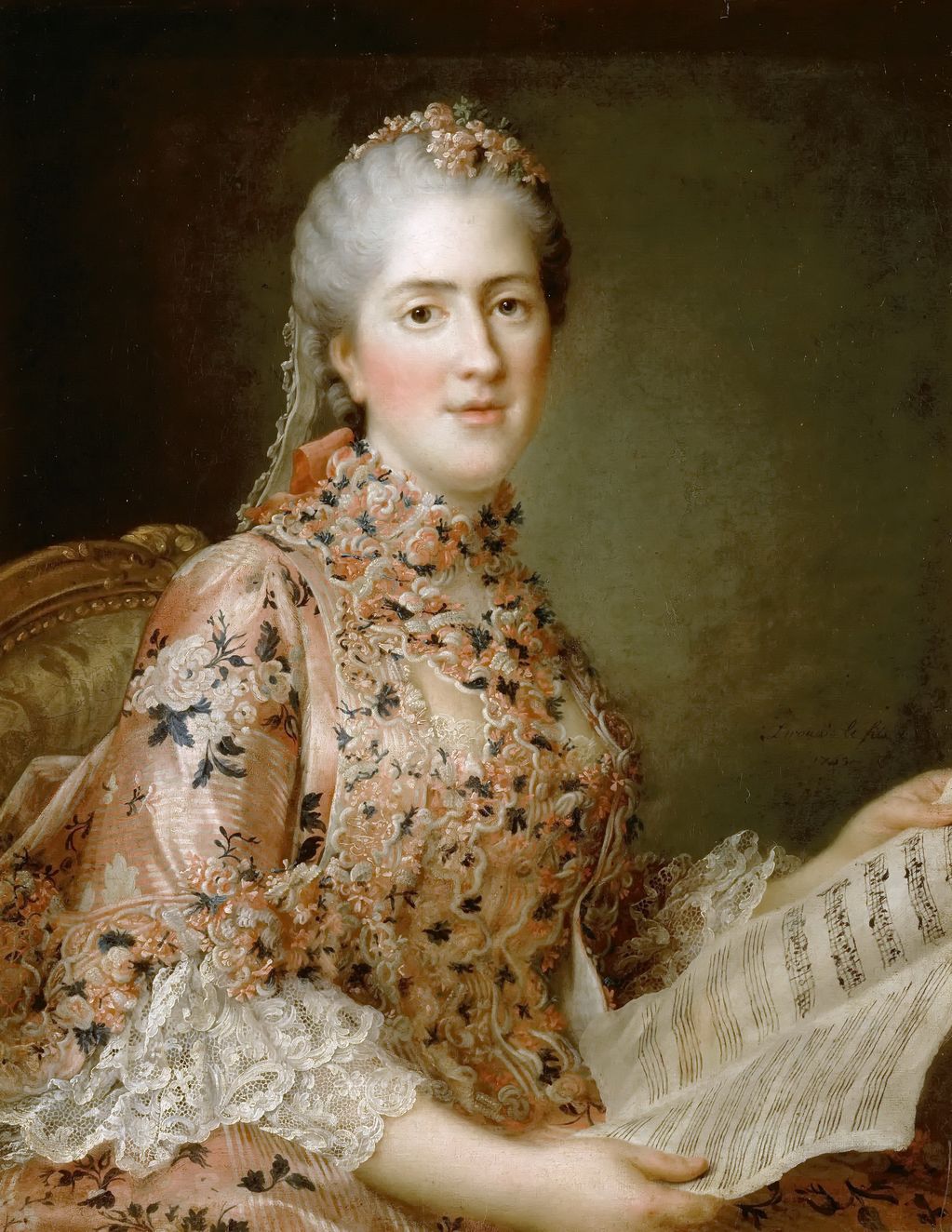 Madame Sophie de France, vintage artwork by François-Hubert Drouais, 12x8" (A4) Poster