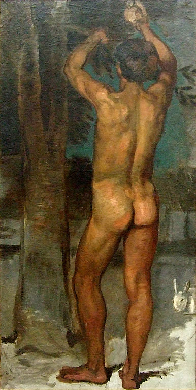 The Orange Picker (Study for the Fresco in the Stazione Zoologica in Naples), vintage artwork by Hans von Marees, 12x8" (A4) Poster
