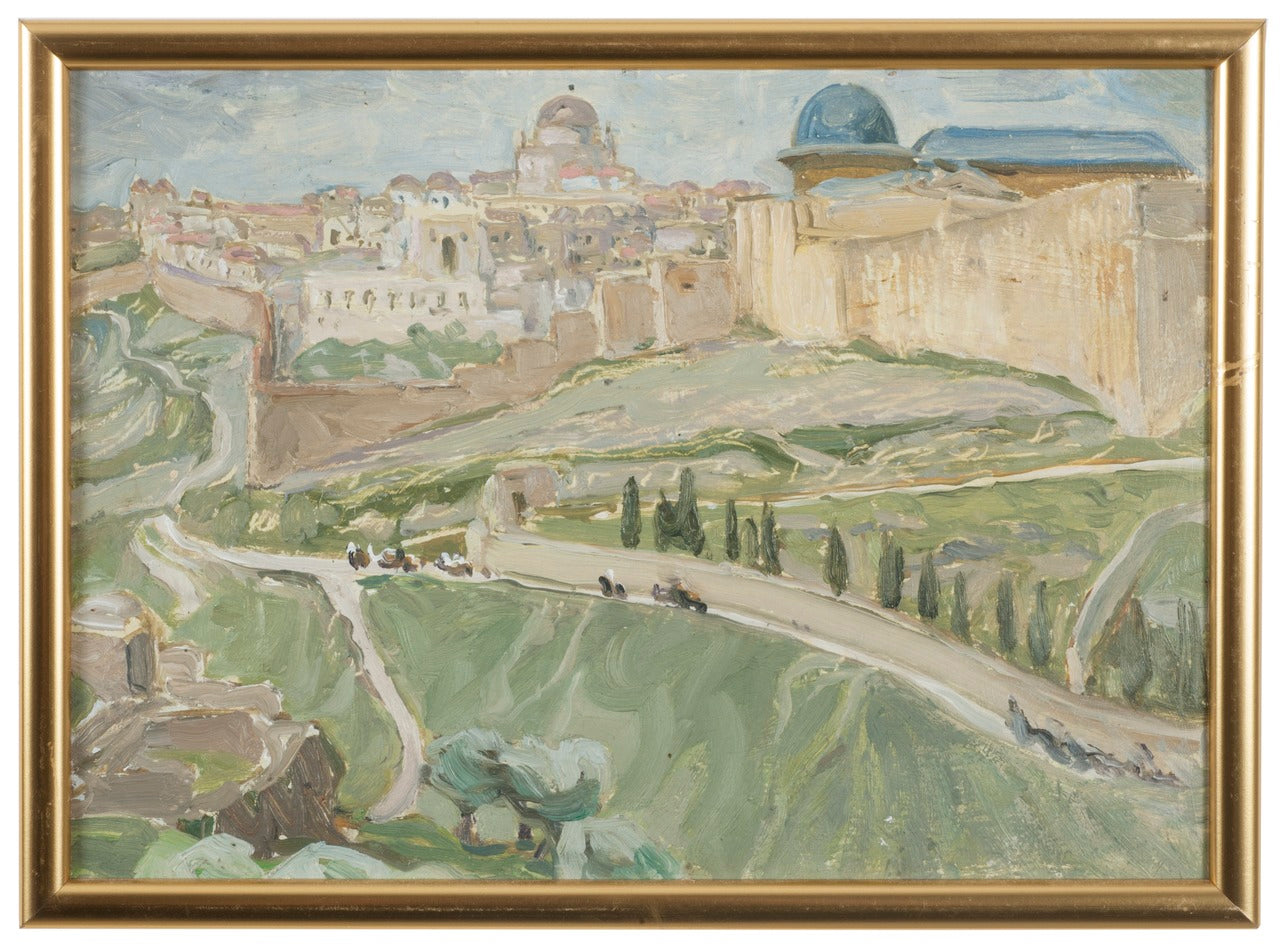 by Jerusalem. Study, vintage artwork by Anna Boberg, 12x8" (A4) Poster