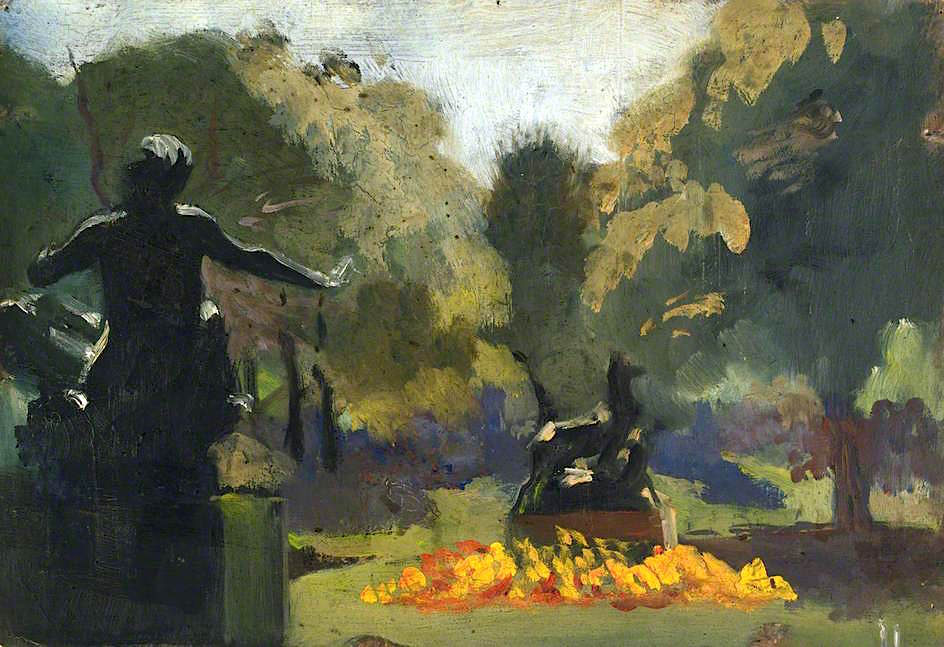 Classical Statues in a Garden by John Kelt Edwards,16x12(A3) Poster