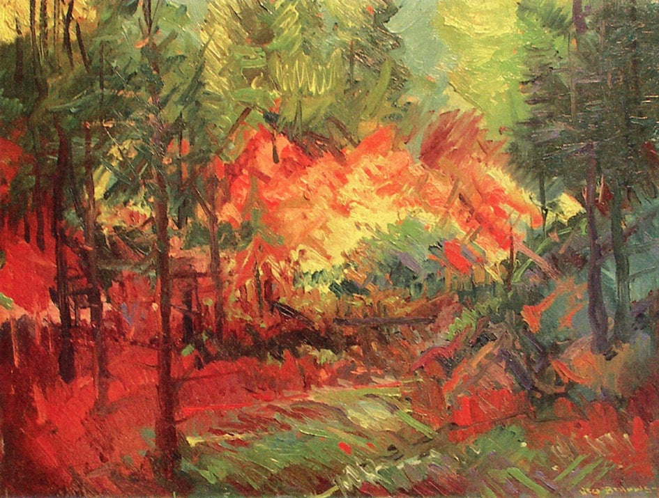 Autumn Flame, vintage artwork by George Wesley Bellows, 12x8" (A4) Poster