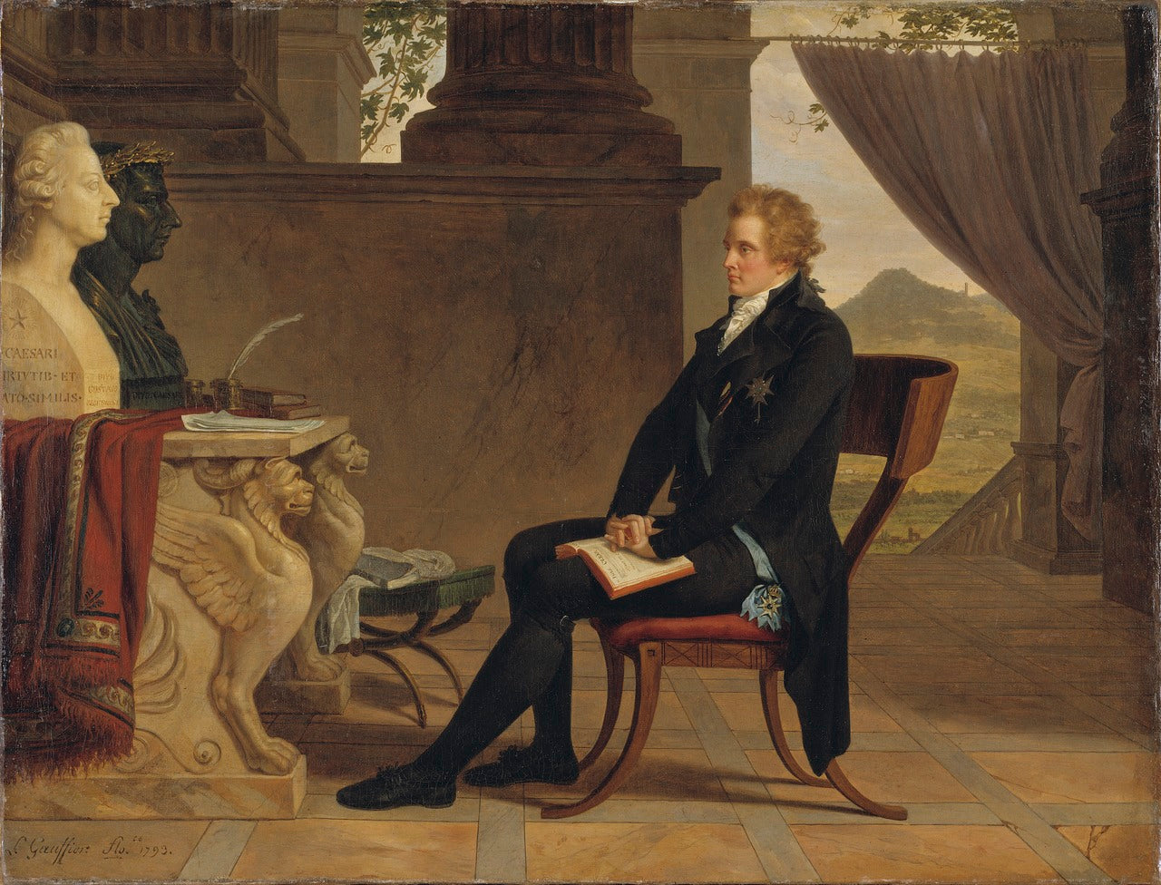 Count Gustaf Mauritz Armfelt in Florence, vintage artwork by Louis Gauffier, 12x8" (A4) Poster