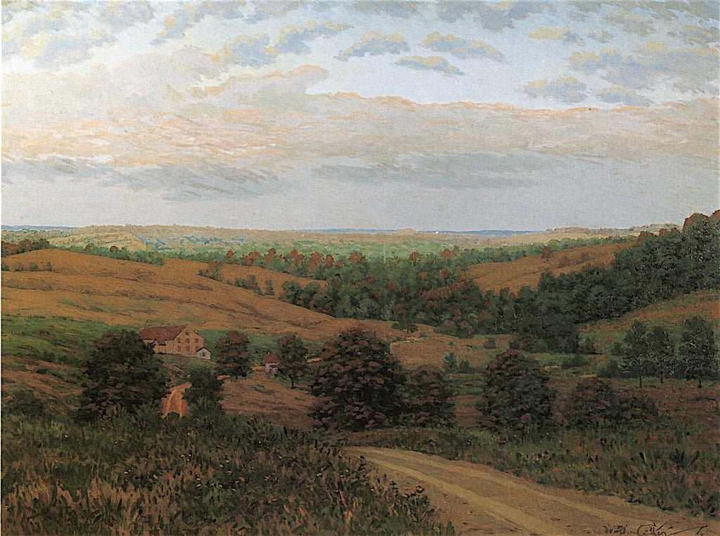 Jenner Valley Evening, vintage artwork by William Coffin, 12x8" (A4) Poster