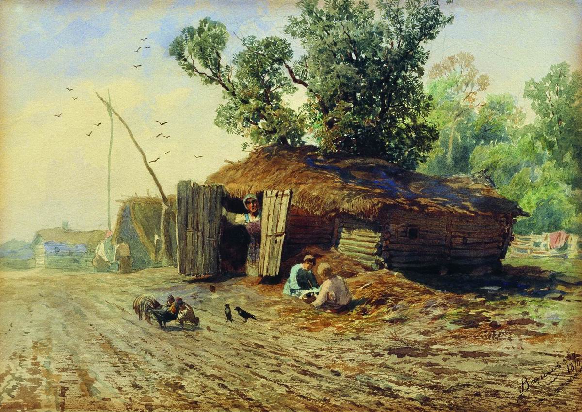 The Hut, vintage artwork by Feodor Vasilyev, 12x8" (A4) Poster