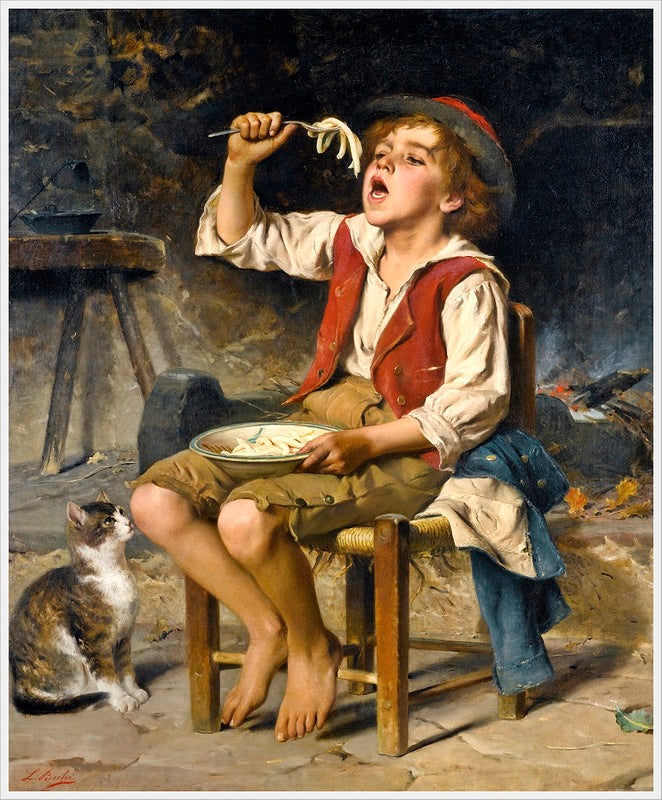 A Healthy Appetite, vintage artwork by Luigi Bechi, 12x8" (A4) Poster