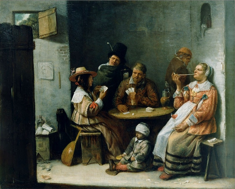 The cardplayers, vintage artwork by Joos van Craesbeeck, 12x8" (A4) Poster