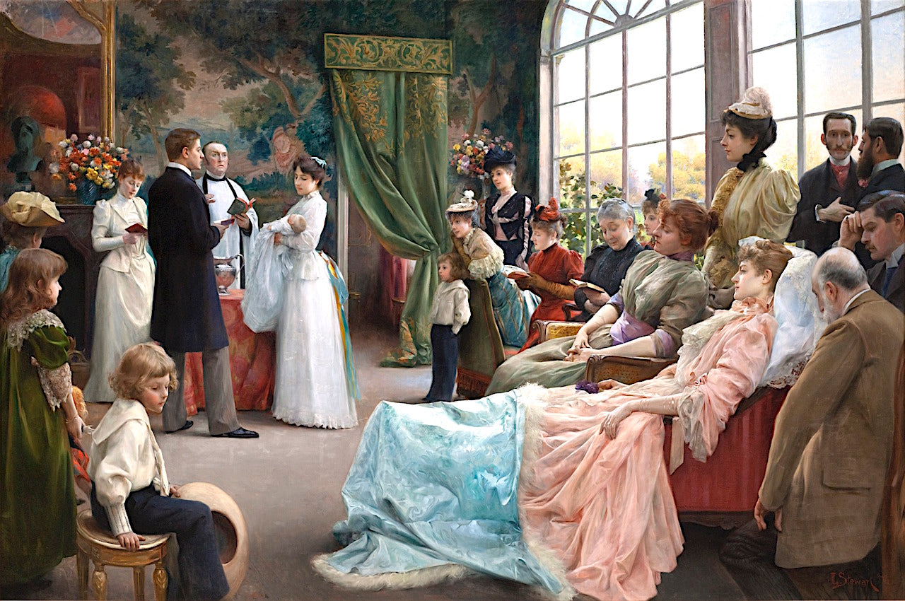 The Baptism, vintage artwork by Julius LeBlanc Stewart, 12x8" (A4) Poster
