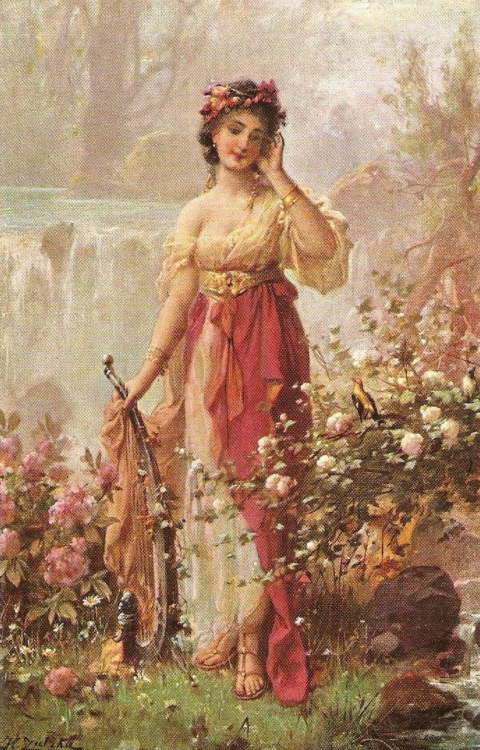 A Beautiful Lady by Hans Zatzka,A3(16x12")Poster