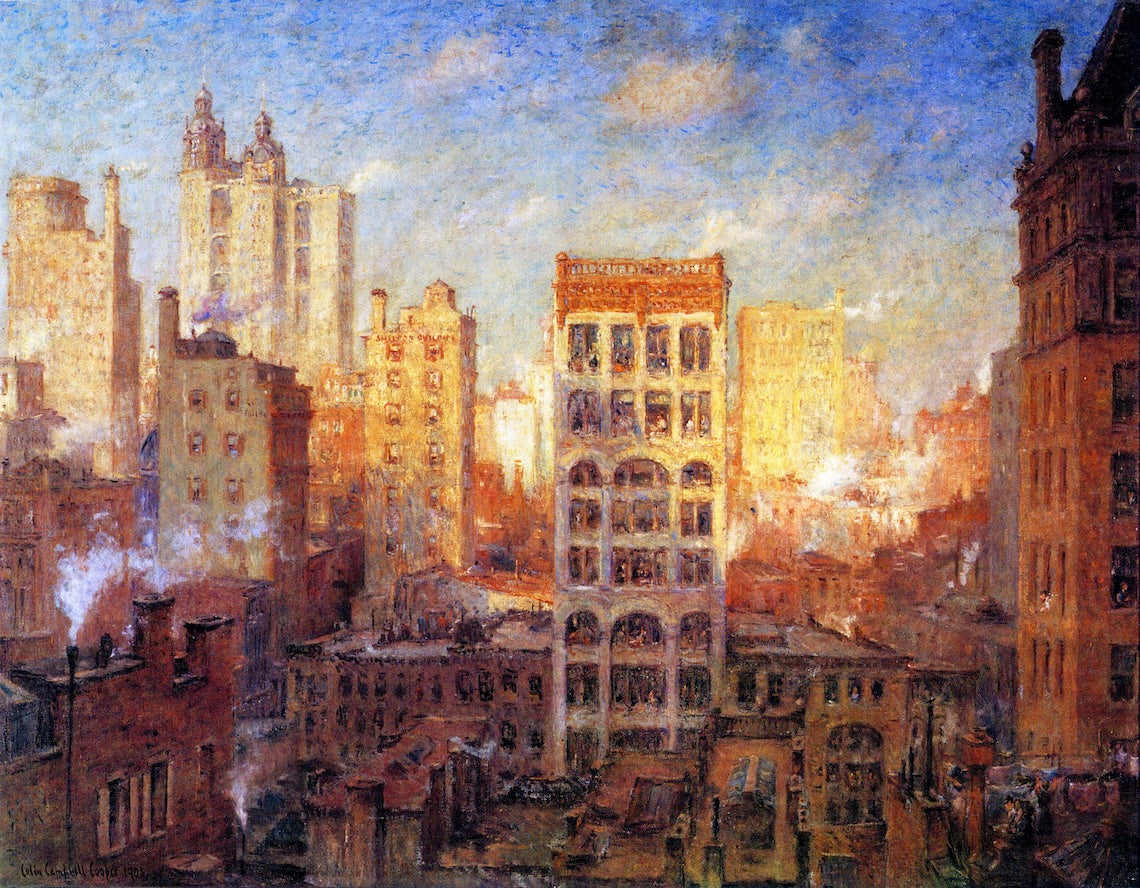 Cliffs of Manhattan by Colin Campbell Cooper,A3(16x12")Poster