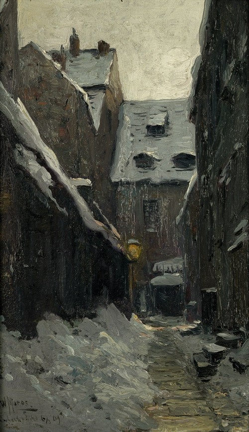 At the fishing bridge in winter by Walter Moras,A3(16x12")Poster