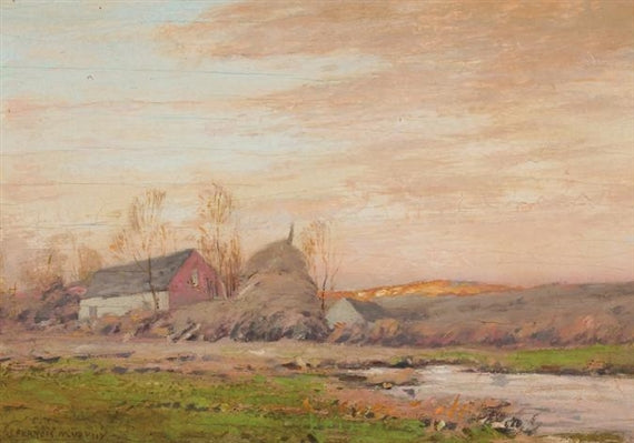 Farm Landscape in Winter by J. Francis Murphy,A3(16x12")Poster
