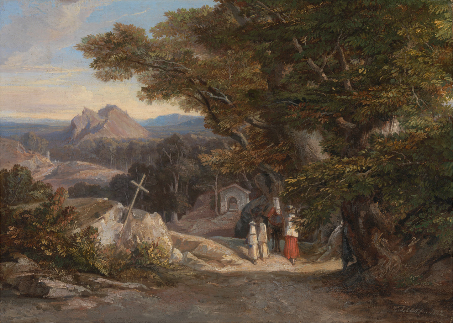 Between Olavano L'Civitella, vintage artwork by Edward Lear, A3 (16x12") Poster Print
