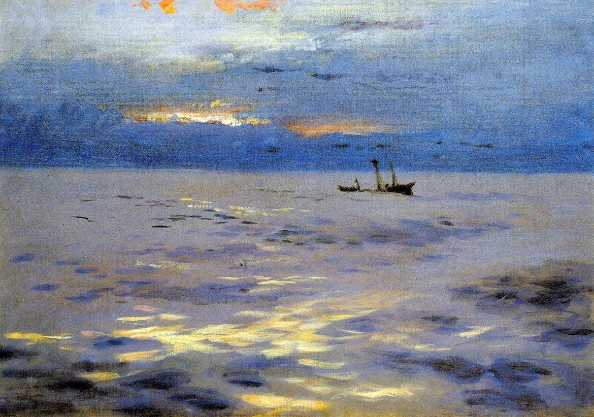 Atlantic Sunset, vintage artwork by John Singer Sargent, 12x8" (A4) Poster