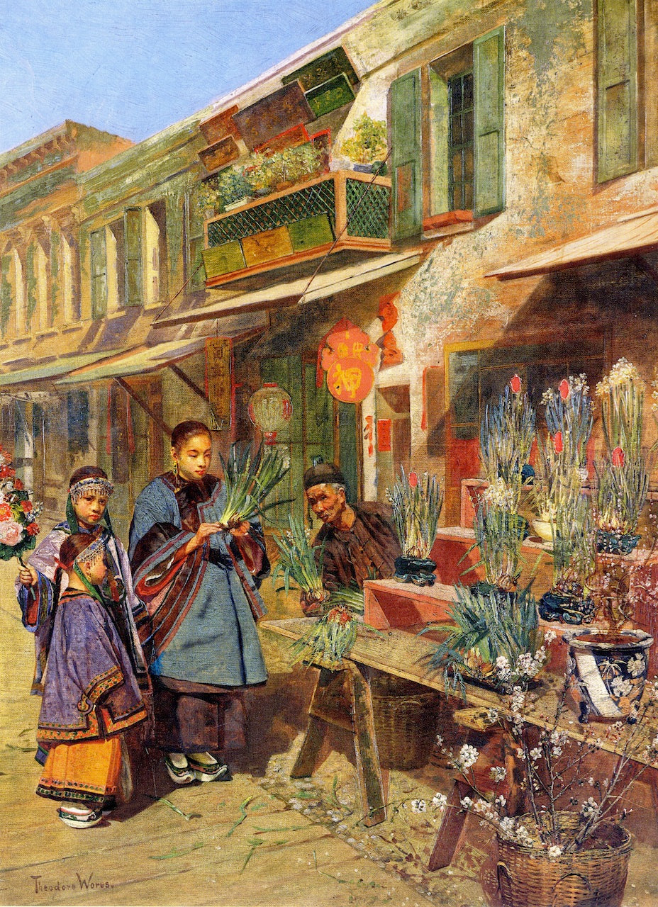 ew Year's Day in San Francisco's Chinatown by Theodore Wores,A3(16x12")Poster