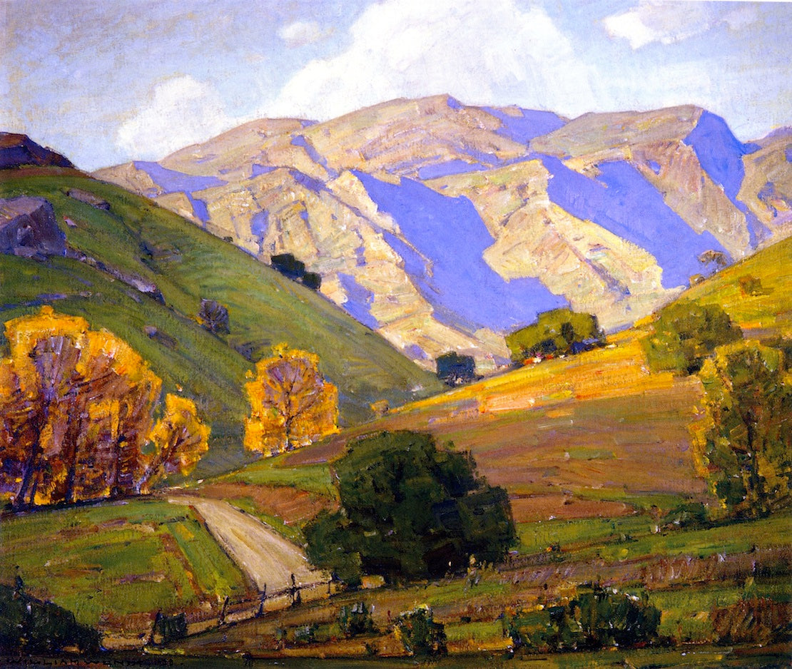 Gentle Evening Bendeth, vintage artwork by William Wendt, 12x8" (A4) Poster