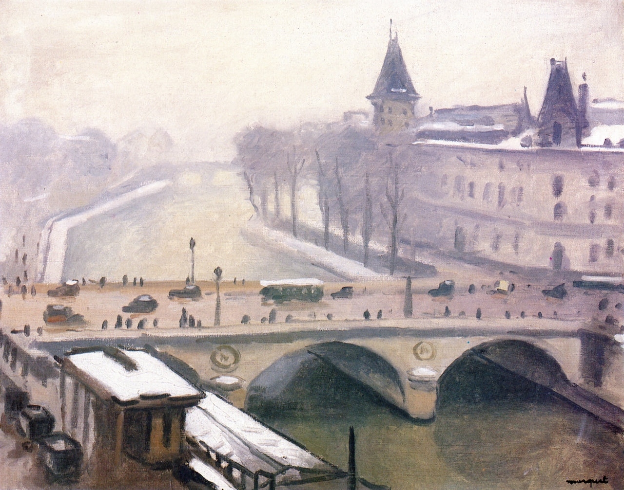 The City in the Snow by Albert Marquet,16x12(A3) Poster