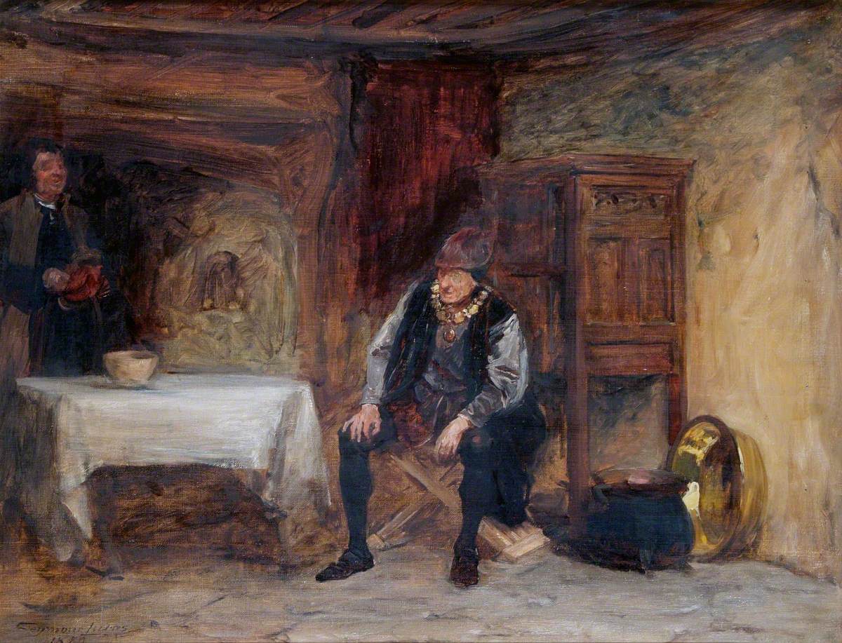 Study for Louis XI (1 of 2), vintage artwork by John Seymour Lucas, 12x8" (A4) Poster