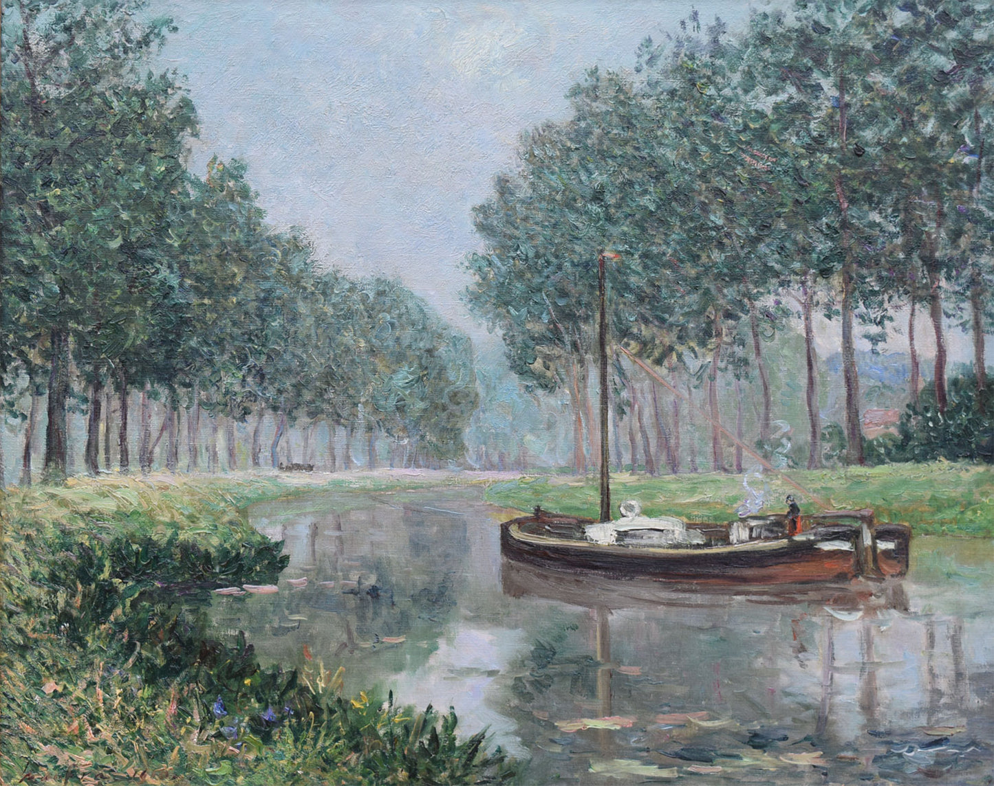 Barge on a canal by Maxime Maufra,A3(16x12")Poster